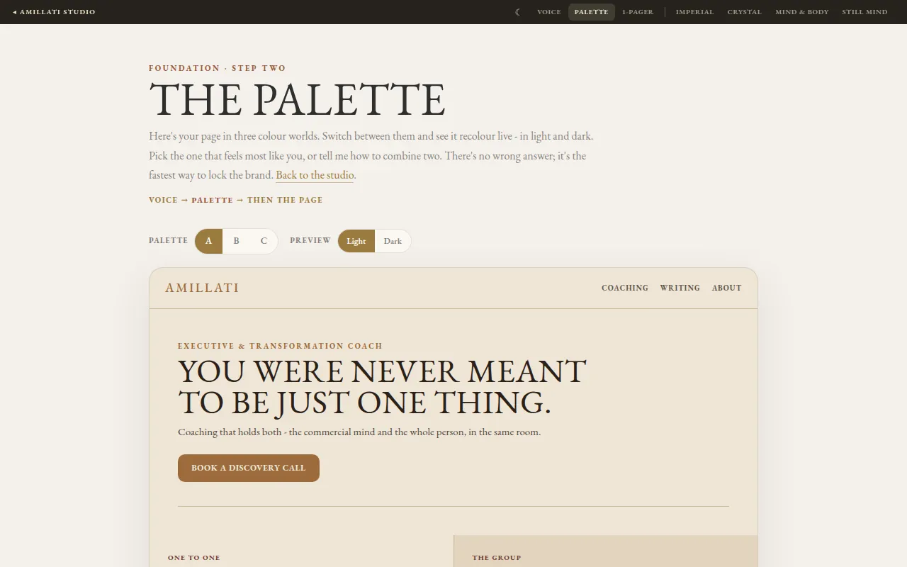 Palette page preview