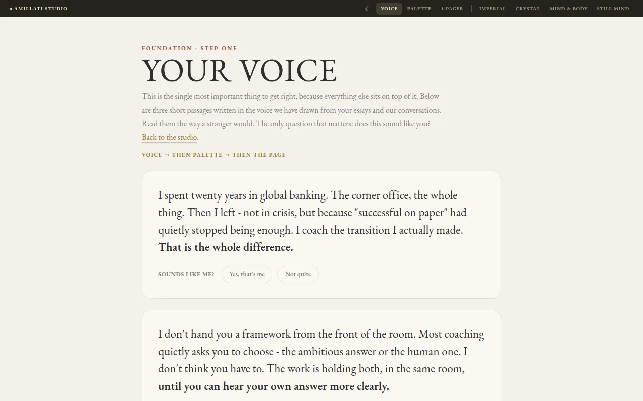 Voice page preview